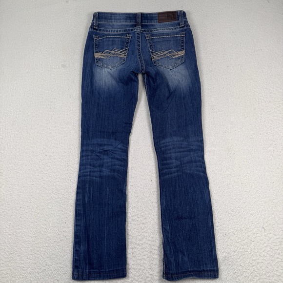 BKE Stella Jeans Women's 26R (27x28) Thick Stitch Low Rise Embroidered Denim - Picture 4 of 10